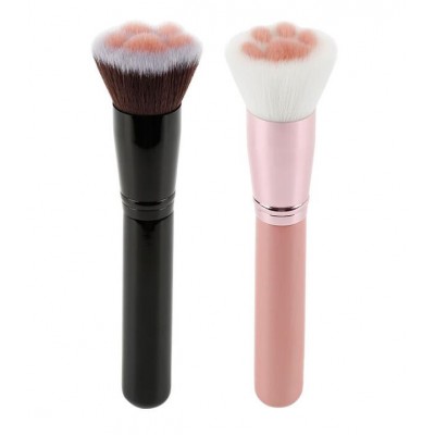 High-end Cat Claw Shape Synthetic Hair Glitter Pink Handle Makeup Brush Powder Blush Brush For Women Beauty