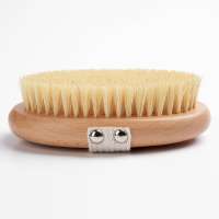 natural Vegan sisal bristle wooden handle dry brush for women